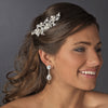 Gold Floral Accented Crystal Versatile Bridal Wedding Hair Comb-058