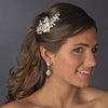 * Silver Ivory Pearl Bridal Wedding Hair Comb 4013