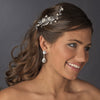 Silver Ivory Pearl & Rhinestone Bridal Wedding Hair Comb 4710