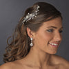 Silver Ivory Pearl & Rhinestone Bridal Wedding Hair Comb 4710