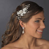 Rhinestone & Pearl Vine Bridal Wedding Hair Comb 587
