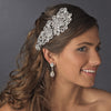 Vintage Silver Clear Rhinestone Bridal Wedding Hair Comb 6546
