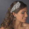 Vintage Silver Clear Rhinestone Bridal Wedding Hair Comb 6546