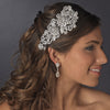 Vintage Silver Clear Rhinestone Bridal Wedding Hair Comb 6546