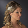 Fabulous Crystal & Pearl Vintage Bridal Wedding Hair Comb 752