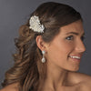 Fabulous Crystal & Pearl Vintage Bridal Wedding Hair Comb 752