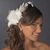 Ravishing Ivory Feather Bridal Wedding Hair Comb 8985