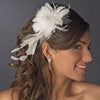 Ravishing Ivory Feather Bridal Wedding Hair Comb 8985