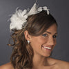 Ravishing Ivory Feather Bridal Wedding Hair Comb 8985