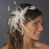* Extravagant Ivory Feather Fascinator Bridal Wedding Hair Clip 8986