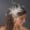 * Extravagant Ivory Feather Fascinator Bridal Wedding Hair Clip 8986