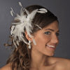 * Extravagant Ivory Feather Fascinator Bridal Wedding Hair Clip 8986