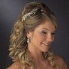 Lovely Silver Bridal Wedding Hair Comb w/ White Pearls & Clear Rhinestones 8988