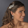 Charming Silver Floral Bridal Wedding Hair Comb w/ Clear Crystals & Rhinestones 9804