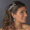 Gold Clear Rhinestone Swirl Leaf Bridal Wedding Hair Comb 9982