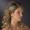 Gold Clear Rhinestone Swirl Leaf Bridal Wedding Hair Comb 9982