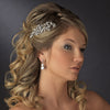 Gold Clear Rhinestone Swirl Leaf Bridal Wedding Hair Comb 9982