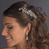 Gold Clear Rhinestone Swirl Leaf Bridal Wedding Hair Comb 9982