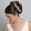 Rose Gold Clear Rhinestone Floral Vine Bridal Wedding Hair Bun Wrap Comb 5096
