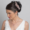 Rose Gold Clear Rhinestone Floral Vine Bridal Wedding Hair Bun Wrap Comb 5096