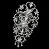 Rhodium Clear Floral Rhinestone Bridal Wedding Hair Comb