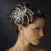 Silver Clear Marquise Rhinestone Floral Side Bridal Wedding Hair Comb 4516