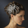 Silver Clear Marquise Rhinestone Floral Side Bridal Wedding Hair Comb 4516