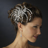 Silver Clear Marquise Rhinestone Floral Side Bridal Wedding Hair Comb 4516