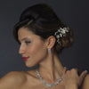 Silver Clear & Pearl Bridal Wedding Hair Comb 561