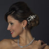 Silver Clear & Pearl Bridal Wedding Hair Comb 561