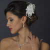 * Silver White Bridal Wedding Hair Comb 600