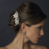 Silver Rhinestone & Freshwater Pearl Flower Bridal Wedding Hair Comb 702
