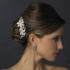 Silver Rhinestone & Freshwater Pearl Flower Bridal Wedding Hair Comb 702