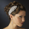 * Silver Clear Floral Marquise Crystal & Rhinestone Side Bridal Wedding Hair Comb 7574