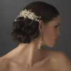 Stunning Gold & Pearl Bridal Wedding Side Bridal Wedding Hair Comb 7822 Gold
