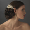 Stunning Gold & Pearl Bridal Wedding Side Bridal Wedding Hair Comb 7822 Gold
