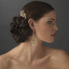 Gold Floral Swarovski Crystal Bridal Wedding Hair Comb 8005