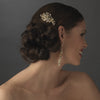 Gold Floral Swarovski Crystal Bridal Wedding Hair Comb 8005