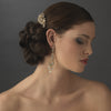 Gold Floral Swarovski Crystal Bridal Wedding Hair Comb 8005
