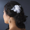 Floral Feather Bridal Wedding Hair Accent Bridal Wedding Hair Comb 8210