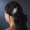 * Silver Diamond White Pearl Bridal Wedding Hair Comb 8259