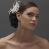 Delicate Feather Flower Bridal Wedding Hair Accessory Bridal Wedding Hair Comb 8391 Ivory or White