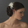 * Lovely Ivory Feather Spray Bridal Wedding Hair Comb w/ Pearls & Rhinestones 8432