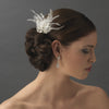 * Gorgeous Rhinestone Dazzle Feather Bridal Wedding Hair Comb 8395