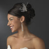 * Gorgeous Rhinestone Dazzle Feather Bridal Wedding Hair Comb 8395