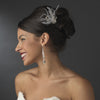 * Gorgeous Rhinestone Dazzle Feather Bridal Wedding Hair Comb 8395