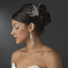 * Gorgeous Rhinestone Dazzle Feather Bridal Wedding Hair Comb 8395