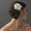 * Glamorous Bridal Wedding Flower White or Ivory Bridal Wedding Hair Comb w/ Clear Rhinestones 8416