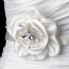 * Glamorous Bridal Wedding Flower White or Ivory Bridal Wedding Hair Comb w/ Clear Rhinestones 8416