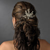 Elegant Ivory Crystal Pearl Flower Bridal Wedding Hair Comb - Bridal Wedding Hair Comb 8430